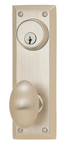 Interior Knob and Lever Set Egg Knob with Keyed Quincy Plate (outside)